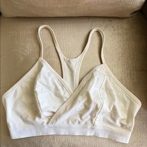 Fabletics Cream Crossover Bralette